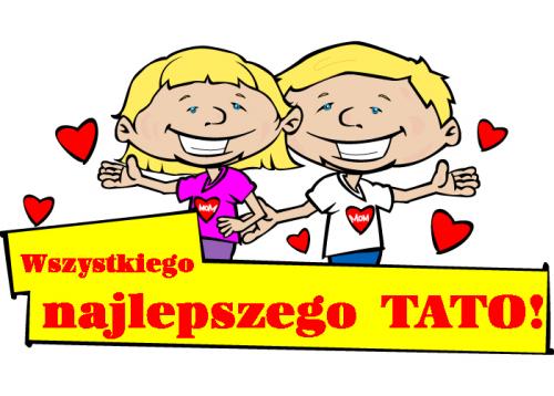 Dzieci z banerem wszystkiego najlepszego tato